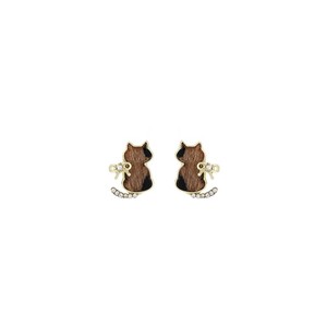 Aguja de plata lindo diamante incrustaciones leopardo estampado gato tachuelas japonés coreano luz lujo pendientes mujeres - Product Image 4