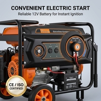 Dual-Voltage 4-Takt Benzin-Generator 110V 220V Umschaltbar mit Digitalem VFT-Meter, Autostart, CE-Zertifiziert
