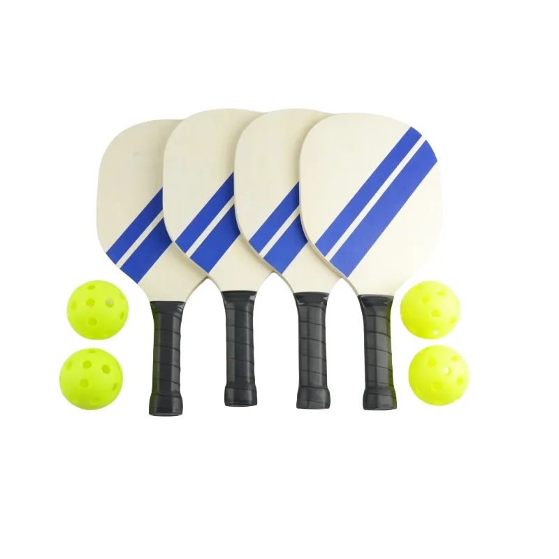 Custom Houten Pickleball Augurk Bal Peddel Kwaliteit Racket Set Hout Houten Edgeless Pickleball Peddel