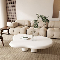 Table basse crème créative en forme de nuage ondulé simple morden nordique