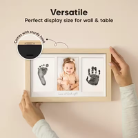Cadre photo en bois DIY pour empreintes de mains et de pieds, cadre commémoratif, cadeau pour nouvelle maman, bois naturel pour encadrement photo