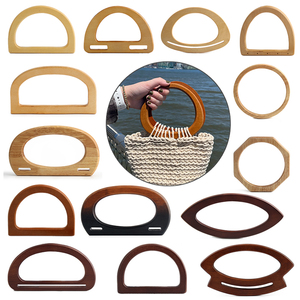 Poignée de sac à main en bois en forme de D, cadre de sac à main en bois et cadre de sac à main en bois pour poignée de portefeuille classique DIY - Product Image 1