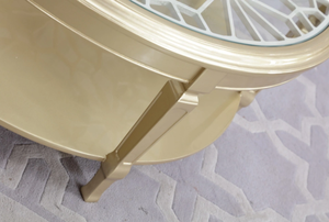 American Style Luxury Tempered Glass Coffee Table Movable Wooden TV <b>Cabinet</b> for <b>Small</b> Apartment Living Room Furniture Modern - Product Image 4