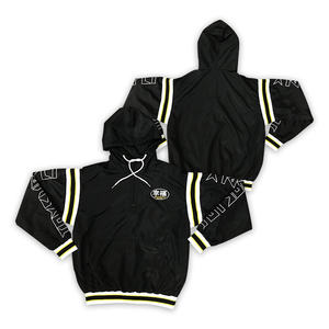 เสื้อกันลมมีซิปสำหรับผู้ชายเสื้อแจ็คเก็ตมีกระเป๋าปักโลโก้1/4 - Product Image 1