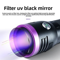 Lampe torche UV rechargeable haute puissance en alliage d'aluminium, indice IP20, lumière violette 365/395 nm, détection de scorpions, fluorescence et teignes.