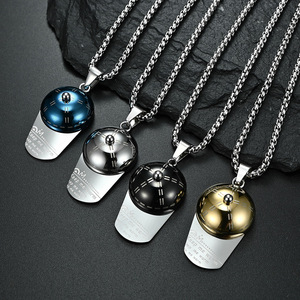 Hiphop Hip Hop Style Personality Trend Baseball Cap Peaked Cap <b>Titanium</b> Steel Pendant Neutral Wear Necklace - Product Image 6