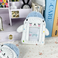 Mignon en peluche requin chat étoile pendentif porte-clés sac de cartes souple avec chaîne pour campus ou bus pour afficher des photos d'étoiles