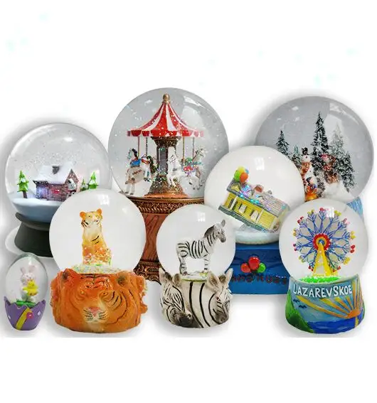 Scarponi da neve di alta qualità con design Personalizzato Polyresin Souvenir decorativi di Fabbrica Su Misura in resina globo di neve Souvenir musica Newyork