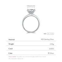 925 argent Sterling romantique Simple rond VVS1 clarté Moissanite bagues pour femmes bijoux fins accessoires