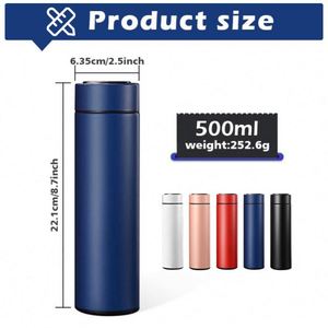 Bouteille d'eau réutilisable en acier inoxydable écologique sans BPA, thermos 500ML/25OZ, bouteille thermique, produits en promotion - Product Image 3