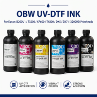 Tinta UV DTF Daya Rekat Kuat 1000ml 6 Warna Tinta Cetak Transfer Film PET untuk Epson I3200U1, T3200, XP600, TX800, DX5, DX7