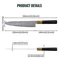 Ensemble de couteaux de cuisine en acier Damas tricolore 10Cr15MoV, couteaux Kiritsuke Gyuto, ensemble de couteaux de chef Damas à 67 couches
