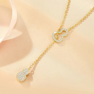 Nuova Collana Trendy in Argento Sterling 925 con Doppia Simbolo di Felicità per Donne, Ciondoli in Argento e Gioielli in Oro per Donne, Bracciale per Coppie - Product Image 4