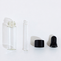 Botol Kaca Transparan Kecil dengan Pipet untuk Serum Perawatan Kulit, Minyak Esensial 1ml/5ml/3ml, Dispenser Sampel Kosmetik Plastik AYEROXO