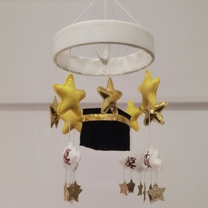 Offre Spéciale <span class=keywords><strong>Mobile</strong></span> Bébé Coran Islamique Unisexe Fait Main, Jouet de Berceau en Feutre Kaaba pour Crèche, Sûr Non Toxique Cadeau Naissance 0-12 Mois - Product Image 5