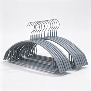 Minimalist Ultra-<b>thin</b> Anti-slip Plush Clothing Hanger Chrome Hook for <b>Wardrobe</b> Use Durable Single Tier Design Eco-Friendly - Product Image 1