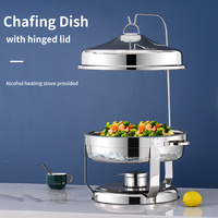 Service Traiteur Fête Chauffage Nourriture Bain-Marie Luxe Couvercle Suspendu 9L Acier Inoxydable Or Réchaud de Buffet Professionnel pour Restaurant