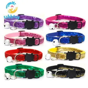 Wholesale Bling Glitter with Bells Nylon Pet Puppy Cat Collar