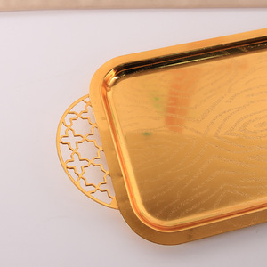 Leicht Luxuriöses Edelstahl Rechteckiges Tablett mit Tasse & Teller im Modernen Schlichten Design für Haushalt, Tee, Wohnzimmer und Aufbewahrung - Product Image 4