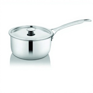 Stainless Steel Stainless Steel Heavy Weight Sauce <b>Pan</b> with SS Lid Cookware Collection CLASSIC Stylish Design Hammered - Product Image 1