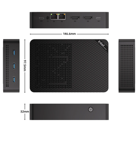Topton มินิพีซี NAS 4 ช่องใส่ฮาร์ดดิสก์ Intel N150 รองรับ 4*M.2 NVMe SSD  หน่วยความจำ 12GB DDR5 64GB EMMC  พอร์ต LAN 2*2.5G ชิป I226-V  รองรับจอภาพ 3x4K UHD  คอมพิวเตอร์ไฟร์วอลล์  WiFi6 - Product Image 5