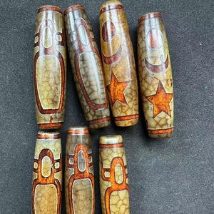 Tự nhiên Tây Tạng Mã Não Onyx Dzi hạt trang sức làm số lượng lớn hạt trống DIY 56x14mm 1807737 - Product Image 5