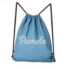 Sac à cordon personnalisé recyclable de taille moyenne en non-tissé avec motif de lettres et logo par Andony - Product Image 2