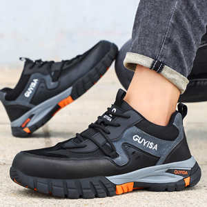 YIZHONCO <span class=keywords><strong>scarpe</strong></span> da lavoro da uomo in maglia di punta in acciaio antiscivolo traspirante leggero intersuola con Design flessibile <span class=keywords><strong>scarpe</strong></span> da lavoro da uomo - Product Image 4