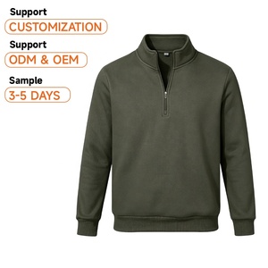 Pullover da <span class=keywords><strong>uomo</strong></span> in cotone 100% con Zip a tinta unita a manica lunga <span class=keywords><strong>felpe</strong></span> in pile leggere per le <span class=keywords><strong>taglie</strong></span> invernali XL - Product Image 1