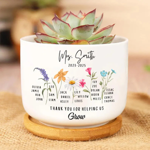 Pot <span class=keywords><strong>de</strong></span> fleur en céramique moderne pour le mois <span class=keywords><strong>de</strong></span> <span class=keywords><strong>naissance</strong></span> <span class=keywords><strong>de</strong></span> grand-mère Cadeau <span class=keywords><strong>personnalisé</strong></span> dans un emballage en carton - Product Image 1