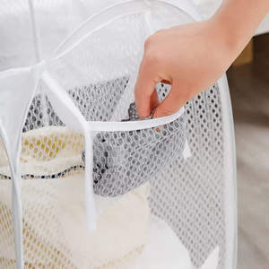 Hot Sale Home Housekeeping Breathable <b>Bag</b> Baskets <b>Washing</b> Clothes Bin Clothes Storage Foldable Mesh <b>Laundry</b> Basket - Product Image 4
