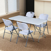 Table pliante en plastique moderne à prix d'usine, robuste, portable, rectangulaire, pour événements commerciaux polyvalents en extérieur
