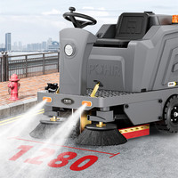 Pohir-1280 opération Simple épurateur de sol professionnel 48V alimenté par batterie balai de sol routier balayeuses d'aspiration de rue