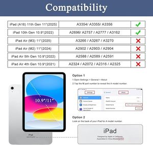 Coque pour iPad (A16) 11ème génération 2025 11 pouces et 10ème génération <span class=keywords><strong>2022</strong></span> 10.9 pouces, antichoc + veille/réveil automatique dos souple pour iPad 11 "/10.9" - Product Image 2