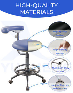 Sedia Ergonomica Professionale per Assistente Dentale, <span class=keywords><strong>Design</strong></span> Ergonomico, Movibile e Regolabile con Bracciolo Singolo per Ospedali e Laboratori - Product Image 5