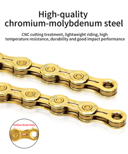 SUMC-<span class=keywords><strong>Cadena</strong></span> <span class=keywords><strong>de</strong></span> cambios para <span class=keywords><strong>bicicleta</strong></span> <span class=keywords><strong>de</strong></span> montaña, <span class=keywords><strong>de</strong></span> 9/10/11/12 velocidades, <span class=keywords><strong>dorada</strong></span>, semihueca, otras piezas - Product Image 3