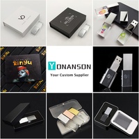 YONANSON - Memoria USB 2.0/3.0 de Cristal al por Mayor, con Logotipo Personalizado, Regalo de Boda, Pendrive de Cristal con Luz LED