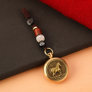 Buona fortuna Fengshui metallo Spinner portachiavi 2023 coniglio anno portachiavi cinese 12 <span class=keywords><strong>segno</strong></span> zodiaco cane drago cavallo auto portachiavi regali - Product Image 4