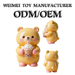Atacado de Mini Figuras de Ação de Ursos de Chá com Leite, Estilo Moderno, para Decoração Personalizada de Lojas de Chá, em Resina e ABS, com Design Cultural Criativo, Super - Product Image 1