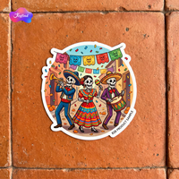 Pack d'autocollants personnalisés Dia De Los Muertos en vinyle imperméable découpé, motifs Calavera et Tête de Sucre, Pegatina, pour fêtes, vente en gros, OEM
