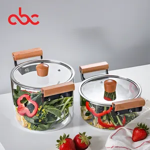 Direct Heating Heat Resistant Clear Transparent Glass Cooking Pot