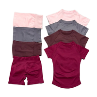 Offre Spéciale – Ensemble de Sport 2 Pièces Sans Coutures à Manches Courtes pour Femme : Short Sculptant et Haut de Yoga pour Entraînement, Fitness et Course à Pied