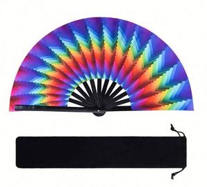 33cm Customized <b>Large</b> PVC Hand <b>Fan</b> Bamboo Lining Traditional Design Eco-Friendly Handmade Natural Portable for Home Decoration - Product Image 1