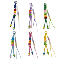 TOLKA Breloque de sac colorée en forme de cœur et de goutte d'eau, avec perles métalliques tressées à la main, style Dopamine Nature, motif clochette