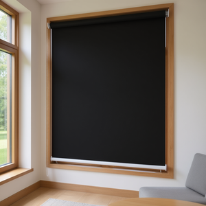 Store enrouleur noir 70,9 x 90,6 pouces en polyéthylène haute densité pour porte et fenêtre, design minimaliste - Product Image 2