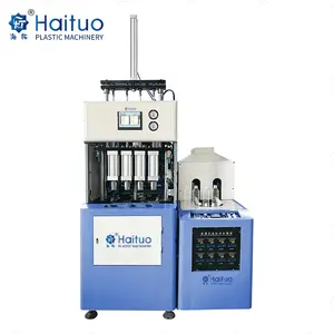 HAITUO 병 만들기 기계, 반자동 4 캐비티 5l 소형 플라스틱 병 기계/PET 병 송풍기/병 송풍기