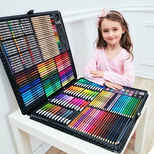 Precio al por mayor OEM personalizado 258 Uds Multi colores cera crayón lápices de colores juego de pintura arte plástico conjunto para niños - Product Image 4