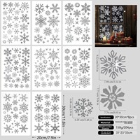 Pegatinas Plateadas Brillantes para Ventanas con Diseño de Copos de Nieve, Resistentes a los Rayos UV, Impermeables, Sin Residuos, Removibles, para Ventanas de Vidrio