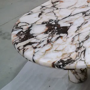 Customize Design Calacatta Viola Marble Dining Table Oval Marble Tables Furniture Calacatta Violet Marble Top Dining Table Set