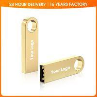 Stik memori ukiran dengan gantungan kunci, Flash Drive USB 128 GB 3 Disk 16GB Flashdisk cetak 64 GB